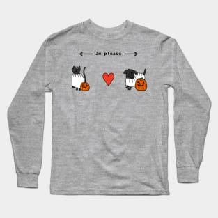 Social Distancing Cats and Dogs at Halloween Long Sleeve T-Shirt